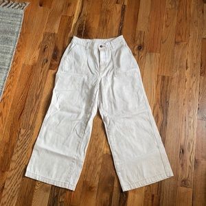 Women’s High-Rise Wide Leg Cropped Jeans in Stone, size 4/27